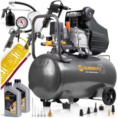 Kompresor sprężarka powietrzna olejowa 50l 8 bar + zestaw narzędzi Humberg HM-255